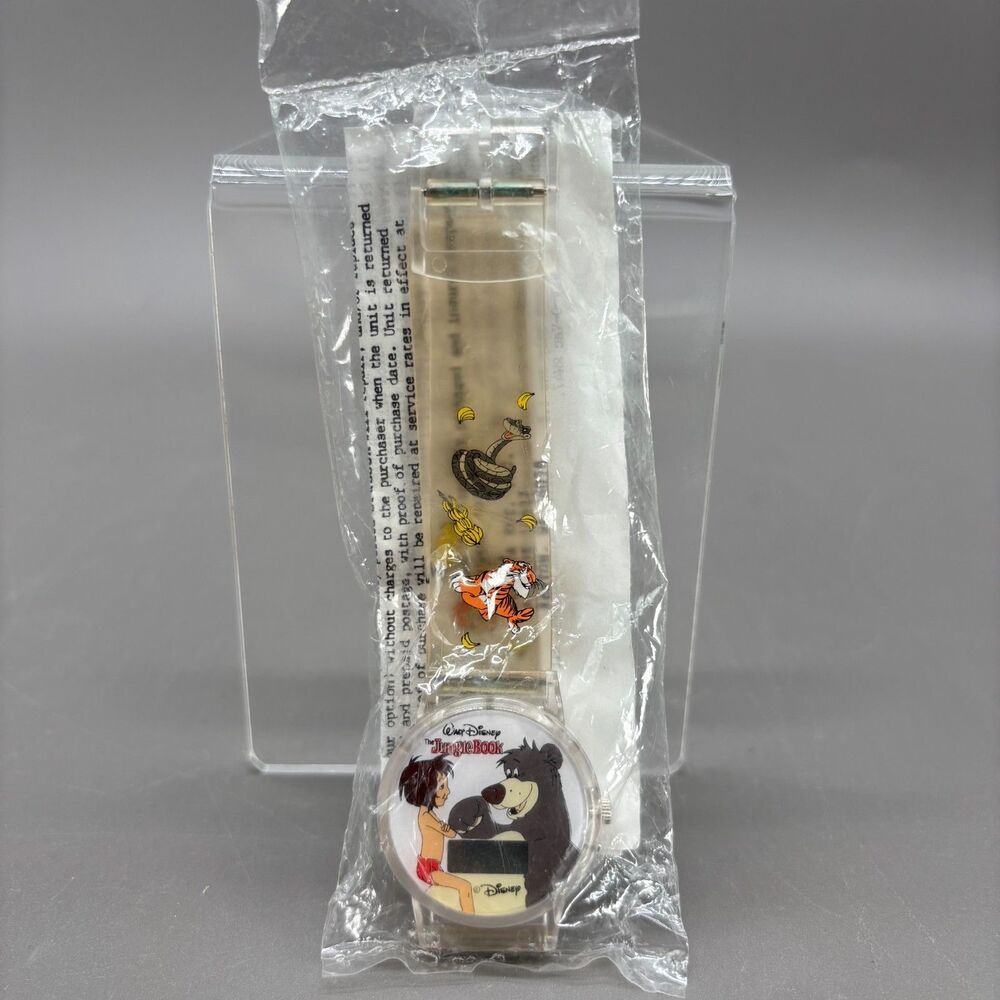 Vintage 1990s Disney Jungle Book Kids Watch Mowgli Baloo Sealed NOS Quartz